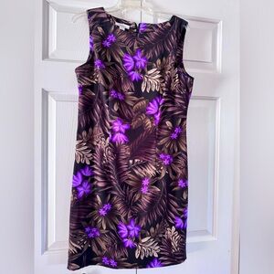 Dressbarn Purple Sheath Midi Dress Crew Neck Sleeveless